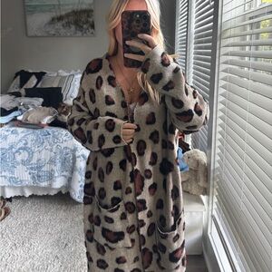 Francesca's Collections Animal Print Cardigan